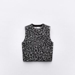 Zara Knit Patterned Sleeveless Top